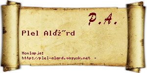 Plel Alárd névjegykártya